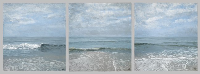 "Late Morning Cape May (in motion)", Acrylic on canvas, 28x76