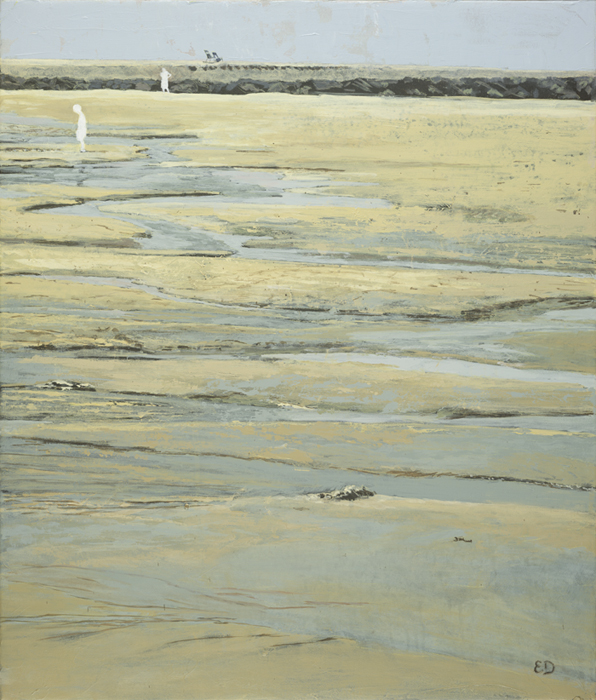 study for forgotten chairs on the beach in Cape May Acrylic on canvas